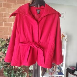 Wool Blend Cape Coat